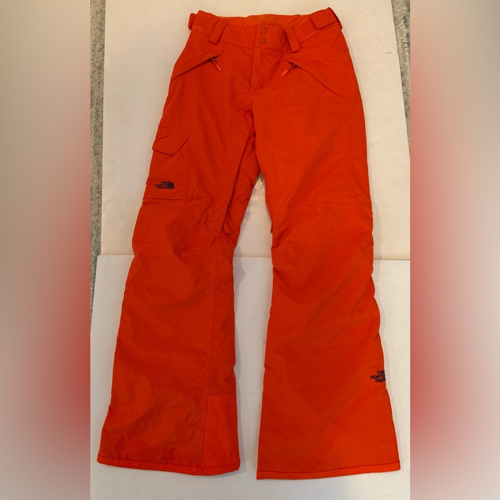 The North Face HyVent Vibrant Orange Insulated Ski Snowboard Pants XS - Picture 3 of 15